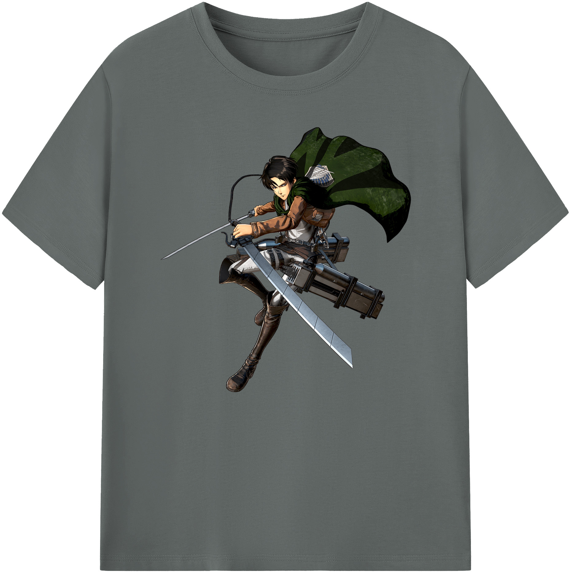 （画像用） 進撃の巨人 リヴァイ·アッカーマン Attack on Titan Levi Ackerman 綿100％ メンズ半袖Tシャツ｜肌触りやわらか＆通気性